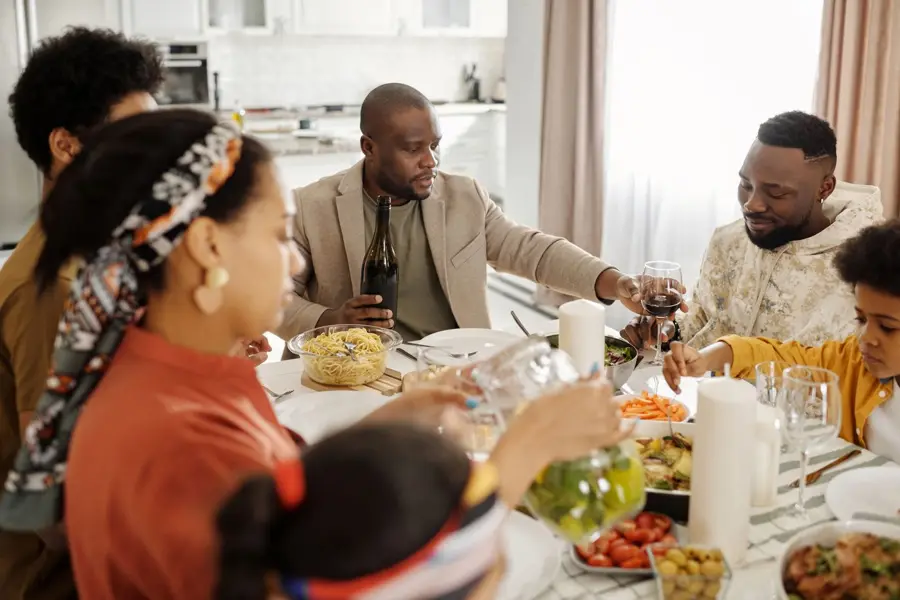 Family dinner at home